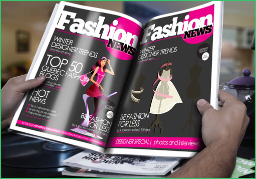 Fashion magazine opened by Fashion writer.